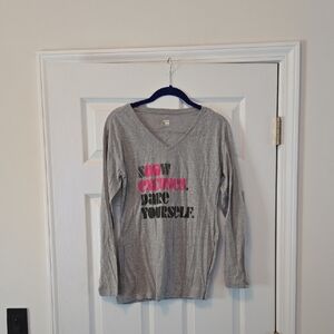 Head Gray Long Sleeve Kids Tee with Graphic Print